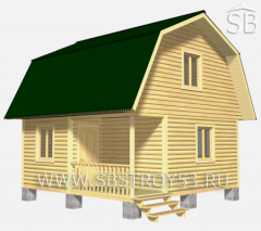 Проект деревянного дома 6х6 (D-4)