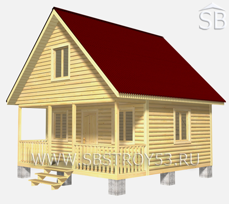 Проект деревянного дома 6х6 (D-9)