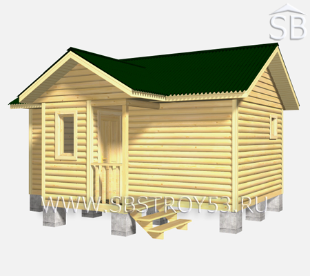 Проект деревянного дома 6.5х7 (D-21) 