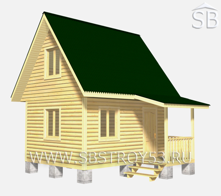 Проект деревянного дома 5х5.5 (D-25) 